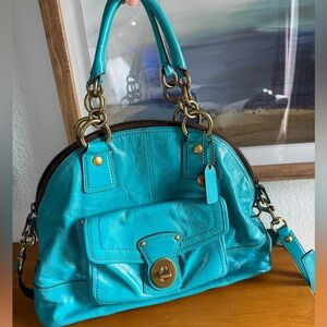 Coach Legacy Signature Francine Turnlock Patent Leather Shoulder/Crossbody Bag